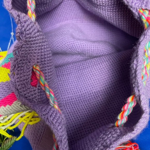 Authentic Mochilas Wayuu Bag. Handmade Colombian Purple Tote for Women! - Picture 7 of 8